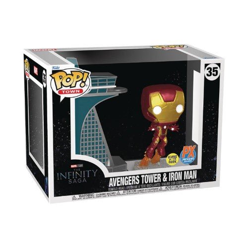 Funko Pop! Town 35 - Marvel Avengers Tower & Iron Man Glow in the Dark Bobblehead Figure - Previews Exclusive - by Funko