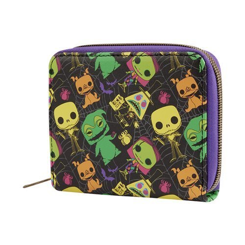 Funko The Nightmare Before Christmas Black Light Print Zip-Around Wallet - by Funko