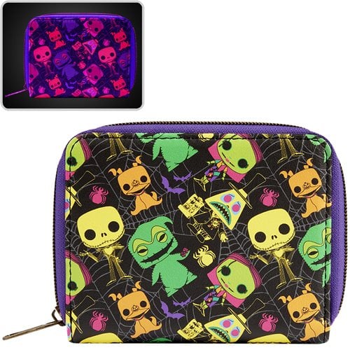 Funko The Nightmare Before Christmas Black Light Print Zip-Around Wallet - by Funko