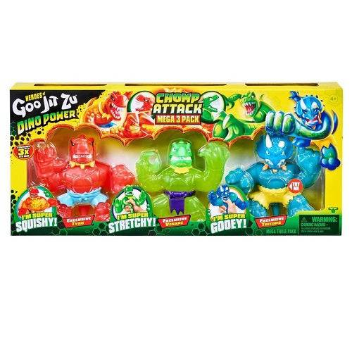 Heroes of Goo Jit Zu Dino Power Chomp Attack Mega 3 Pack Action Figure - by Moose Toys