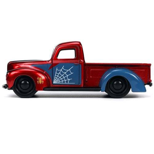 Hollywood Rides 1941 Ford Pickup 1:32 Scale Die-Cast Metal Vehicle with Proto-Suit Spider-Man Figure - by Jada Toys