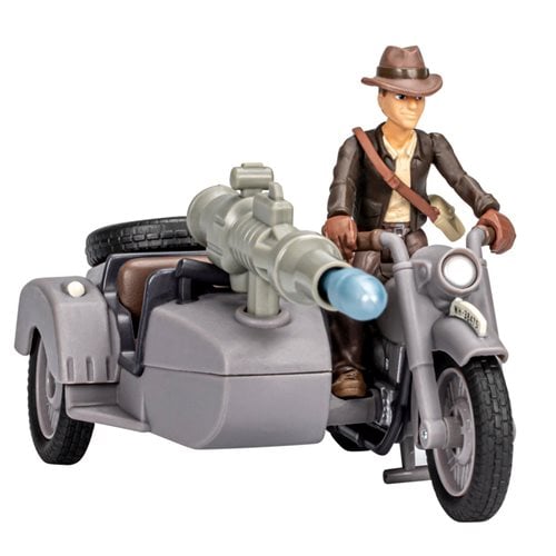 Indiana Jones Worlds of Adventure Indiana Jones with Motorcycle and Sidecar Action Figure Set - by Hasbro