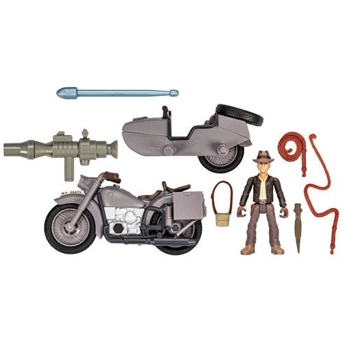 Indiana Jones Worlds of Adventure Indiana Jones with Motorcycle and Sidecar Action Figure Set - by Hasbro