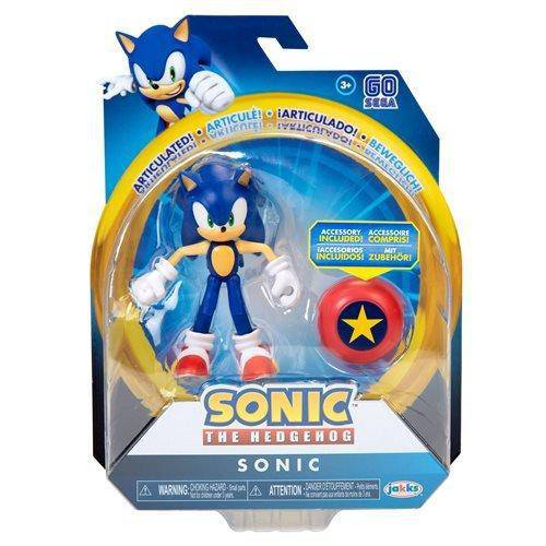 Sonic the Hedgehog 4-Inch Action Figure with Accessory - Sonic with Shield-Jakks Pacific-ToyShnip