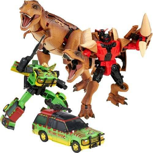 Jurassic Park Transformers Mash-Up Tyrannocon Rex and Autobot JP93 Set - by Hasbro