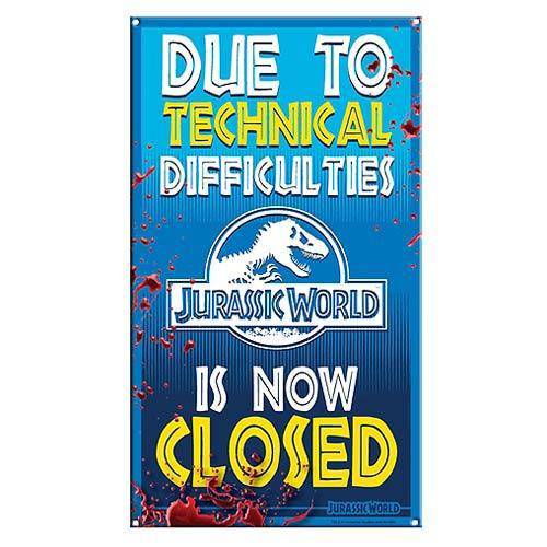 Jurassic World Ride Closed Medium Metal Sign - by Factory Entertainment