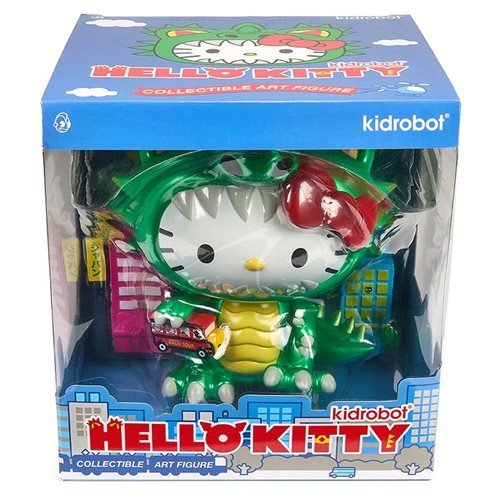 Kidrobot Sanrio Hello Kitty Kaiju Cosplay Metallic Green 8-Inch Vinyl Figure - by Kidrobot