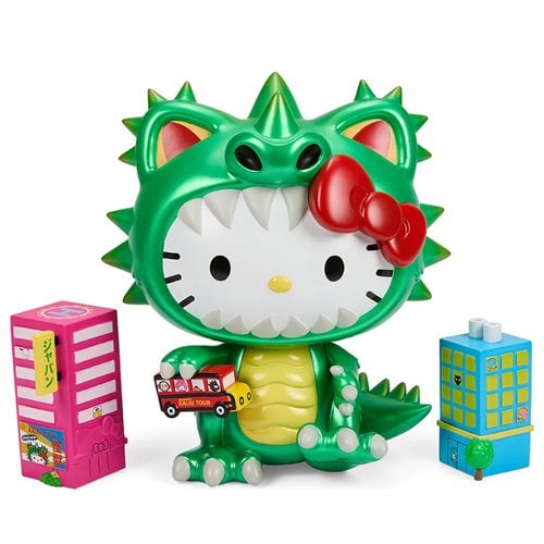 Kidrobot Sanrio Hello Kitty Kaiju Cosplay Metallic Green 8-Inch Vinyl Figure - by Kidrobot