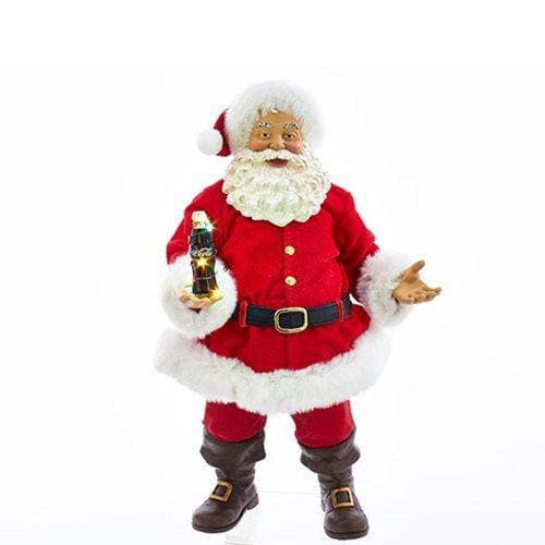 Kurt Adler - Coca-Cola Santa with LED Bottle 10 1/2-Inch Statue - by Kurt S. Adler