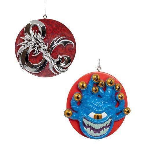 Kurt Adler - Dungeons & Dragons Logo and Beholder 3-Inch Resin Ornament 2-Pack Set - by Kurt S. Adler