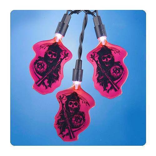 Kurt Adler - Sons of Anarchy Grim Reaper Red Christmas Lights - by Kurt S. Adler