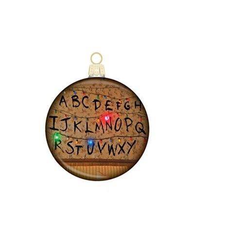 Kurt Adler - Stranger Things Lights Printed Glass 80mm Disc Ornament - by Kurt S. Adler