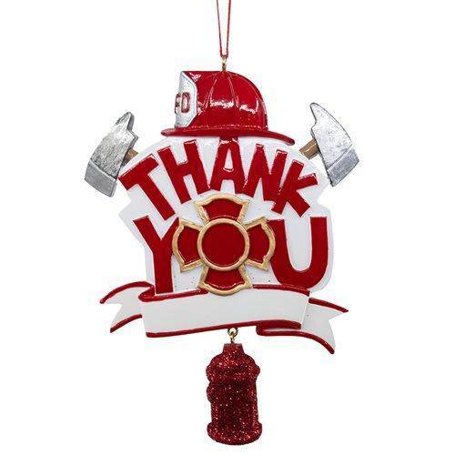 Kurt Adler - Thank You Fireman 4 1/2" Resin Ornament - by Kurt S. Adler