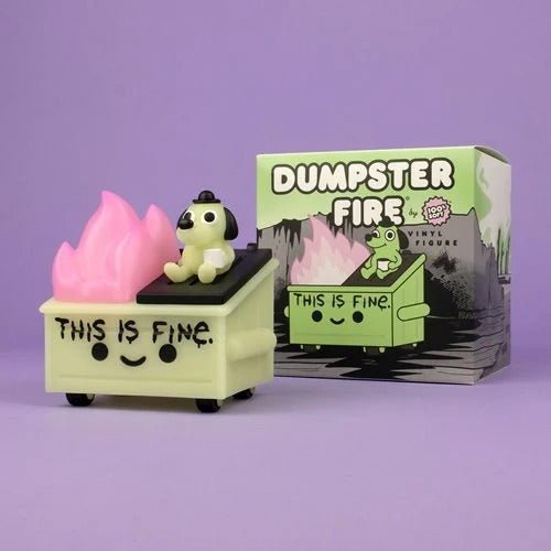 Lil Dumpster Fire This Is Fine Glow-in-the-Dark Vinyl Figure - by 100 Percent Soft