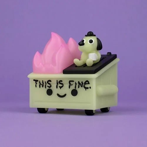 Lil Dumpster Fire This Is Fine Glow-in-the-Dark Vinyl Figure - by 100 Percent Soft