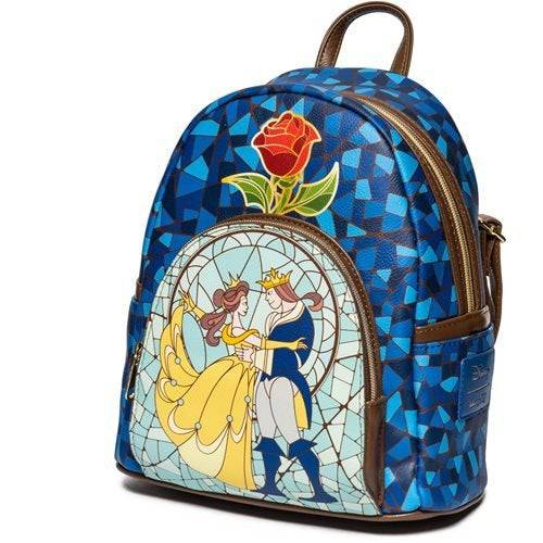 Loungefly Beauty and the Beast Stained-Glass Window Mini-Backpack - Entertainment Earth Exclusive - by Loungefly