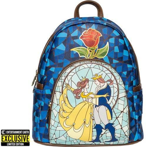 Loungefly Beauty and the Beast Stained-Glass Window Mini-Backpack - Entertainment Earth Exclusive - by Loungefly