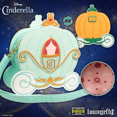 Loungefly Cinderella Reversible Pumpkin Carriage Crossbody Purse - Entertainment Earth Exclusive - by Loungefly