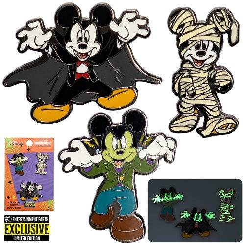 Loungefly Mickey Mouse Halloween Mickeys Enamel Pin 3-Pack - Entertainment Earth Exclusive - by Loungefly