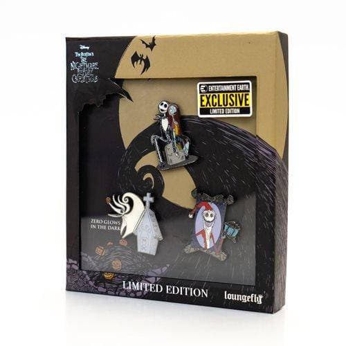 Loungefly Nightmare Before Christmas 3-Piece Pin Set - Entertainment Earth Exclusive - by Loungefly