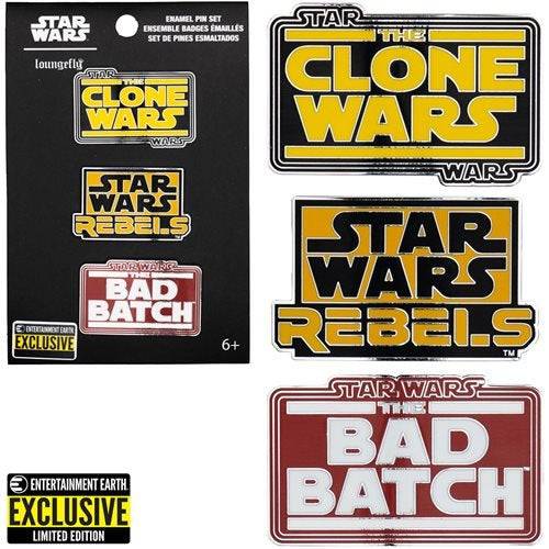 Loungefly Star Wars Animated Series Enamel Pin 3-Pack - Entertainment Earth Exclusive - by Loungefly