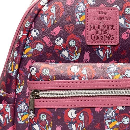 Loungefly The Nightmare Before Christmas Jack and Sally Hearts Mini-Backpack - Entertainment Earth Exclusive - by Loungefly