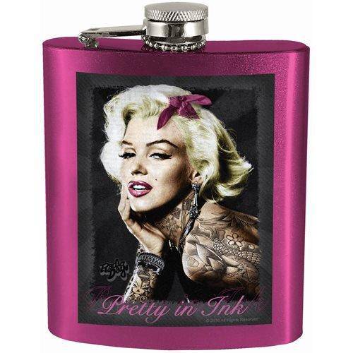 Marilyn Monroe Pretty in Ink 7oz. Hip Flask - by Spoontiques