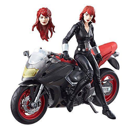 Marvel Legends Vehicle Series 6-inch Black Widow with Motorcycle - by Hasbro