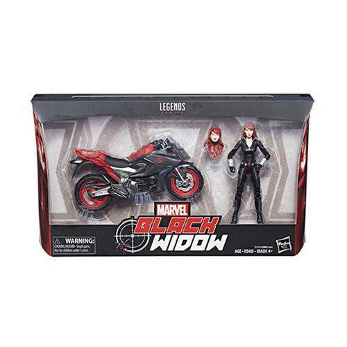 Marvel Legends Vehicle Series 6-inch Black Widow with Motorcycle - by Hasbro