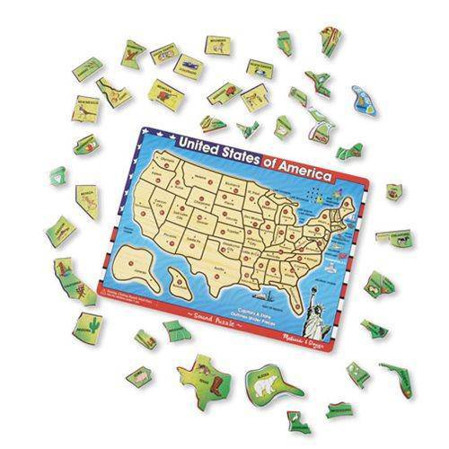 Melissa & Doug - U.S.A. Map Sound Puzzle - by Melissa and Doug