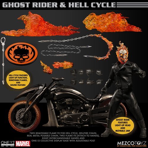 Mezco Toyz Ghost Rider and Hell Cycle One:12 Collective Action Figure Set - by Mezco Toyz