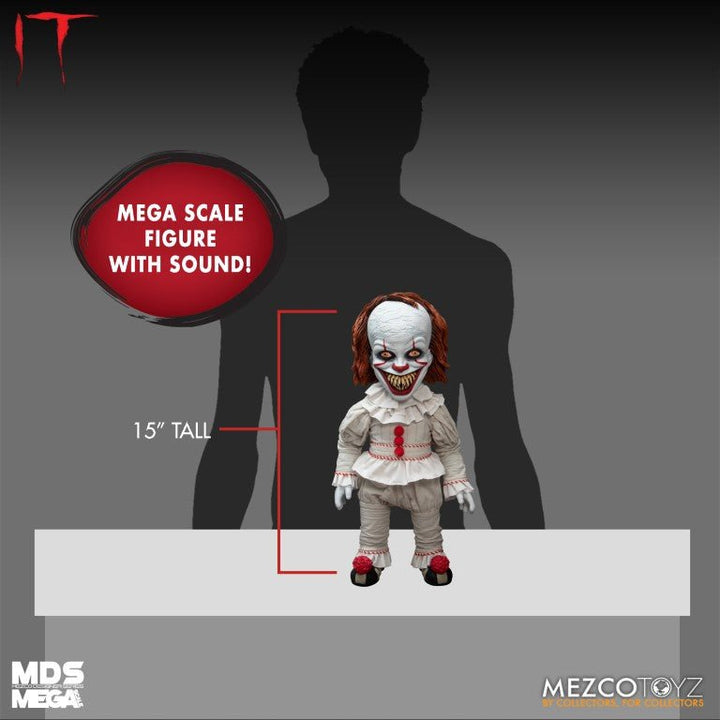 Mezco Toyz MDS Mega Scale IT: Talking Sinister Pennywise 15-Inch Doll - by Mezco Toyz