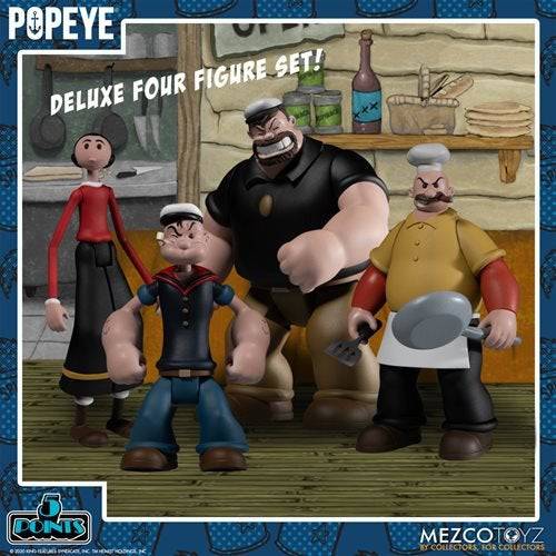 Mezco Toyz Popeye 5 Points Deluxe Box Set - by Mezco Toyz