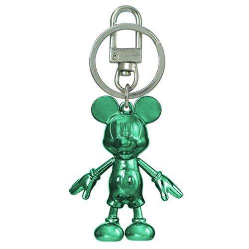 Mickey Mouse May Emerald Pewter Dangle Key Chain - by Monogram