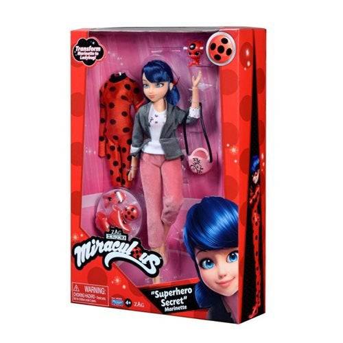 Miraculous Ladybug Superhero Secret Marinette Doll with Outfit - by Playmates