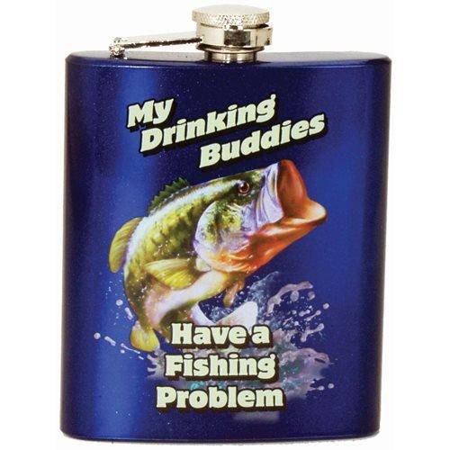 My Drinking Buddies Have a Fishing Problem 7oz. Hip Flask - by Spoontiques