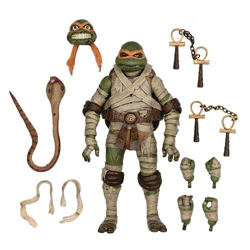 NECA Universal Monsters X TMNT Michelangelo as The Mummy Ultimate 7-In Action Figure - by NECA