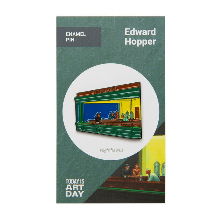 Nighthawks by Edward Hopper Enamel Pin - Today is Art Day - by Today Is Art Day