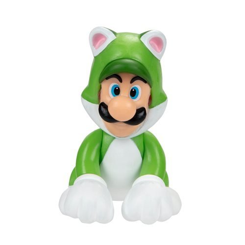 Nintendo Super Mario 2 1/2" Mini-Figure - Cat Luigi - by Jakks Pacific