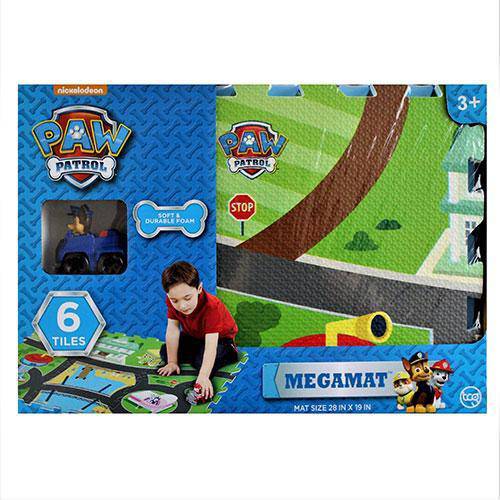 Paw Patrol - 6 Tiles - 28 x 19 Inch - Mega Floor Mat with Vehicle - by TCG Toys