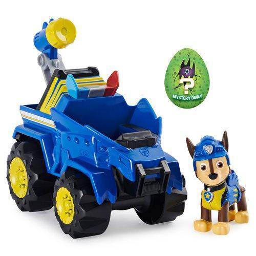 PAW Patrol Dino Rescue Deluxe Rev-Up Vehicle and Figure - Chase - by Spin Master