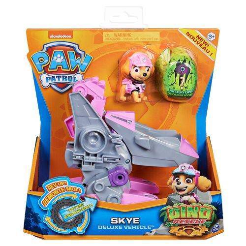 PAW Patrol Dino Rescue Deluxe Rev-Up Vehicle and Figure - Skye - by Spin Master