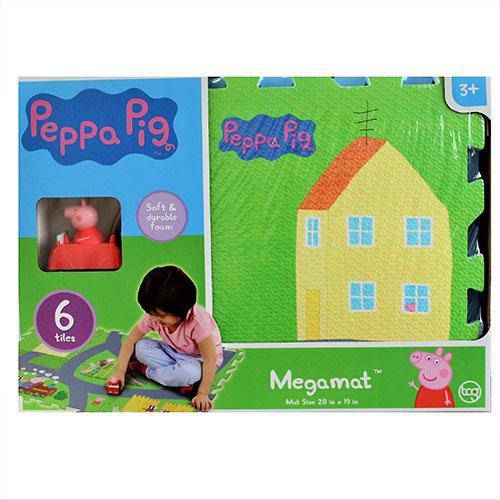 Peppa Pig - 6 Tiles - 28 x 19 Inch - Mega Floor Mat with Vehicle - by TCG Toys