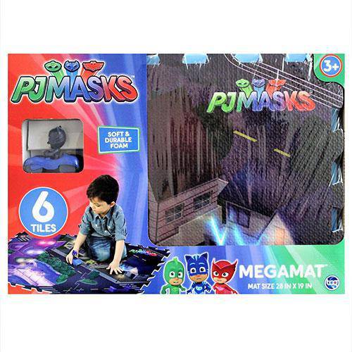 PJ Masks - 6 Tiles - 28 x 19 Inch - Mega Floor Mat with Vehicle - by TCG Toys