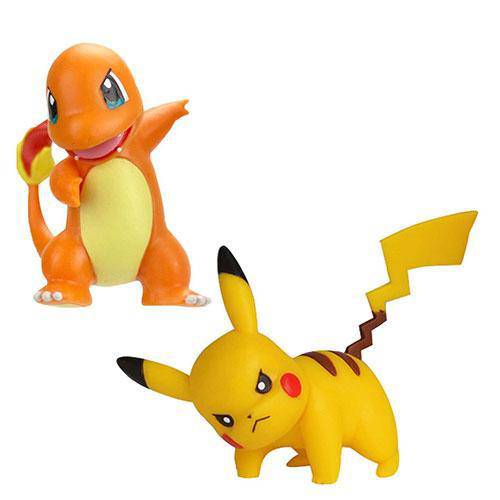 Pokemon Battle 2 Inch And 3 Inch Figure Packs - Pikachu vs. Charmander - by Wicked Cool Toys