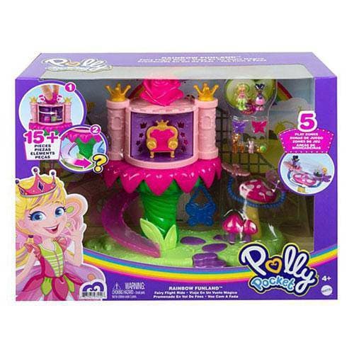 Polly Pocket Rainbow Funland - Fairy Flight Ride - by Mattel