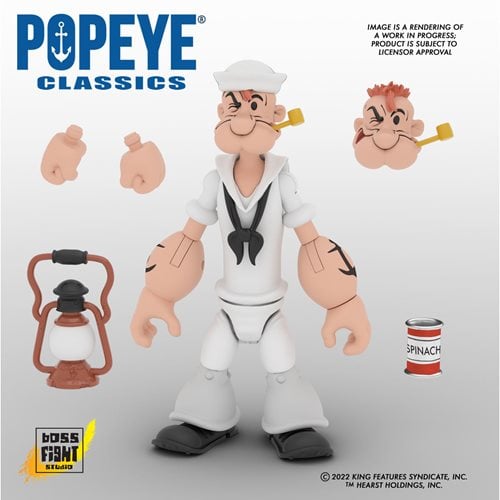 Popeye Classics Wave 2 Popeye White Sailor Suit 1:12 Scale Action Figure - by Boss Fight Studio