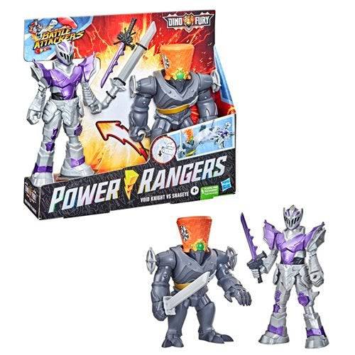 Power Rangers Dino Fury Battle Attackers 2-Pack Void Knight vs. Snageye Martial Arts Kicking Action Figures - by Hasbro