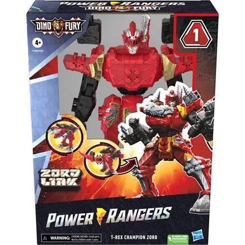 Power Rangers Dino Fury T-Rex Champion Zord Morphing Dino Robot - by Hasbro