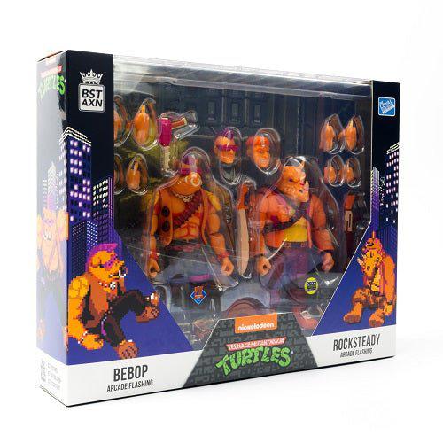 SDCC 2022 BST AXN Teenage Mutant Ninja Turtles Arcade Bebop and Rocksteady 5-Inch Action Figures PX - by The Loyal Subjects